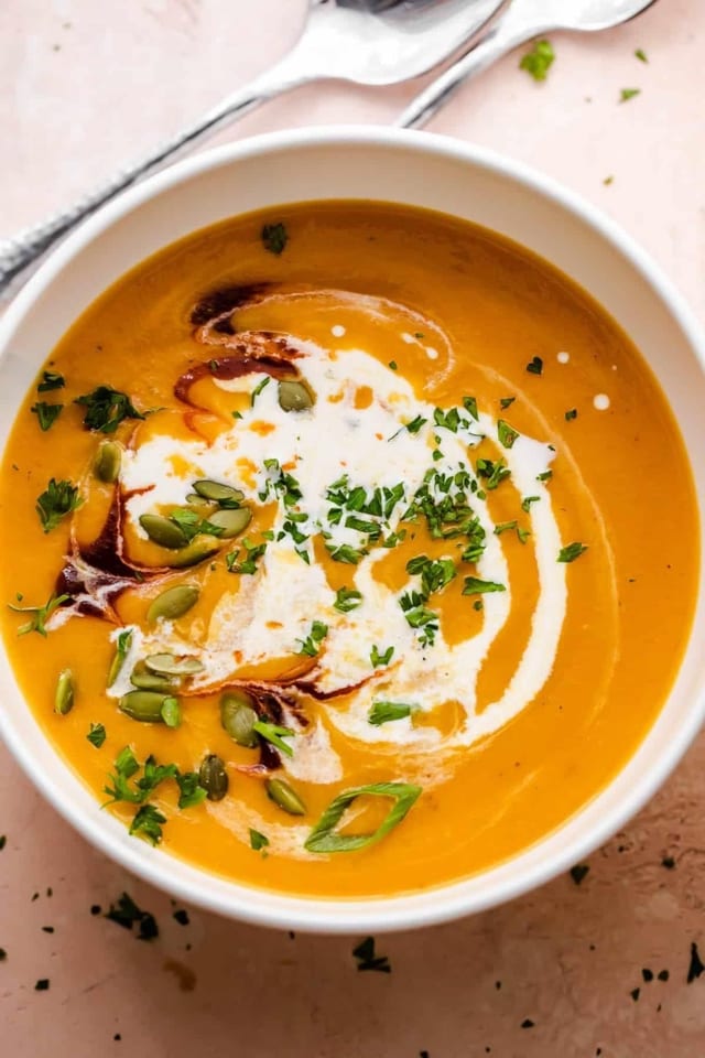 CURRIED BUTTERNUT SQUASH SOUPS (GF OPTION).